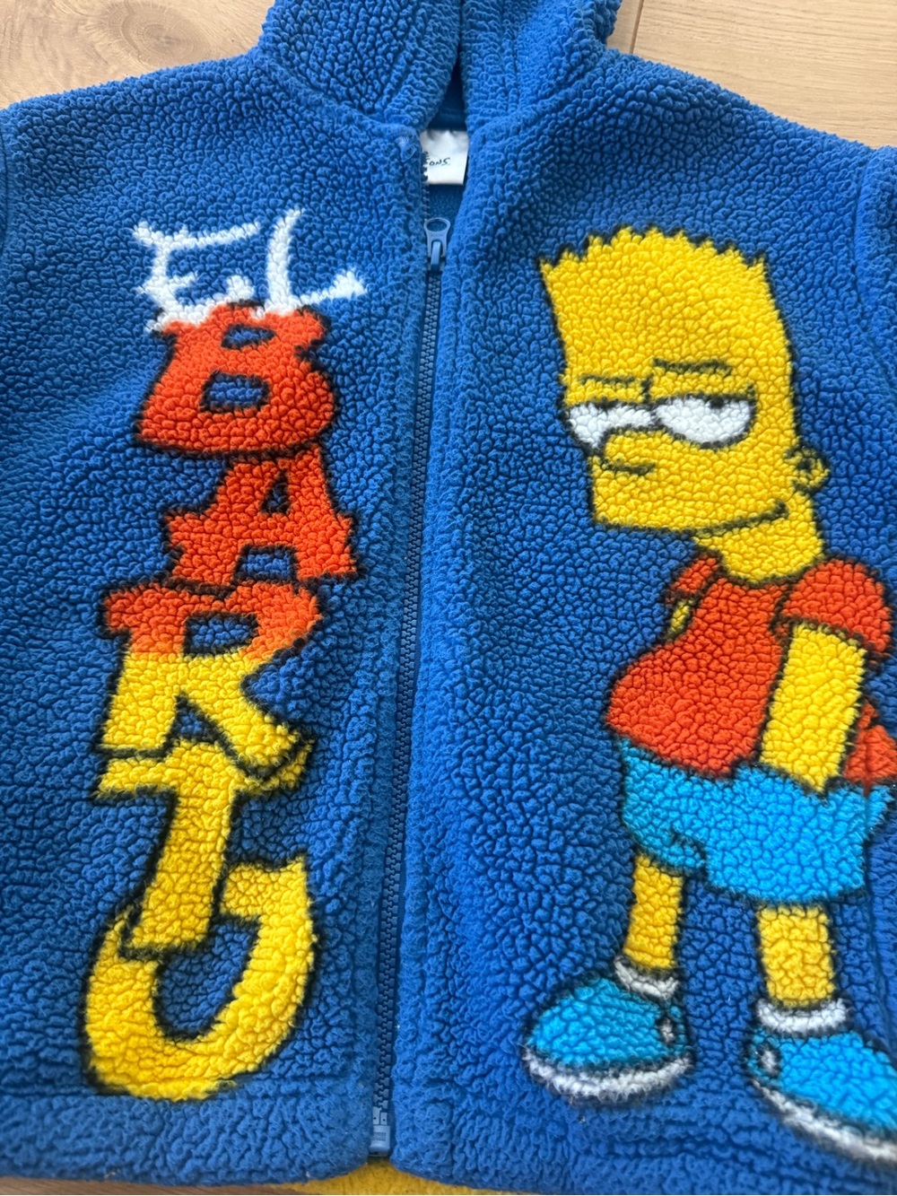 Blue Bart Simpson Sherpa Hoodie for Kids 4/5 - Picture 2 of 3